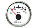 WEMA Öljynpaine 10 bar NMEA2000 Silverline valkoinen 52mm