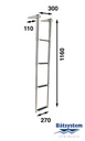 Båtsystem BT115 teleskooppiaskelma 4-askelmaa