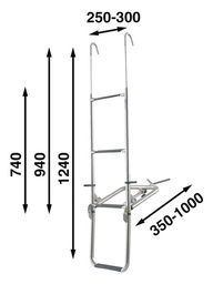 [9519037454] Båtsystem keulatikas 4-askelmaa alumiinia 124cm