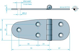 [9516003039] Luukkusarana 81710  kiillotettu RST 39 x 107mm