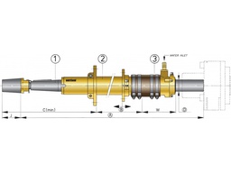 [BL50/1000] Pronssivannasputki Vetus kumilaakerilla Ø 50 mm, pit. 1000 mm