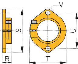 [FLK40] Vetus Vannasputken kiinnityslaippa, Ø 40 mm