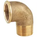 Kulmakappale SK-UK kierteillä 90 1/4' CR-messinki