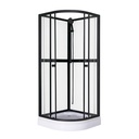 Suihkukaappi Aurora Round Black 80 x 80 x 195 cm