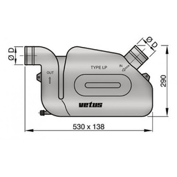 [WLOCKL50S] VETUS vesilukko LP50 Ø 50 mm, Super (10.5 l)