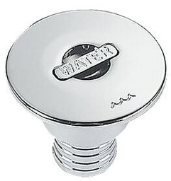 [9511040006] Kansiruuvike "WATER" 38mm Kromattu messinki