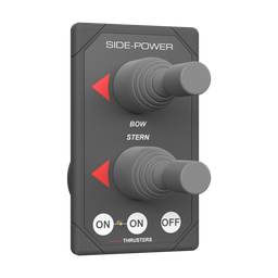 [8940 S] Side-Power tupla joystickpaneeli - 12/24V keula + peräpotkuri  musta