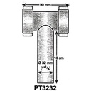 Pesualtaan T-liitosputki, muovia 32mm