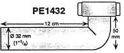 [9515013032] Pesualtaan L-liitosputki, muovia