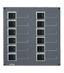 [20002122] Philippi sähkötaulu STV212-2P, 12x 2-napainen kytkin